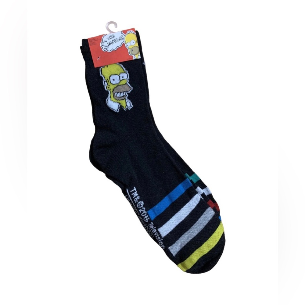 3 Pairs The Simpsons Bart Homer Krusty The Clown Socks | Adult Shoe Size: 6-12